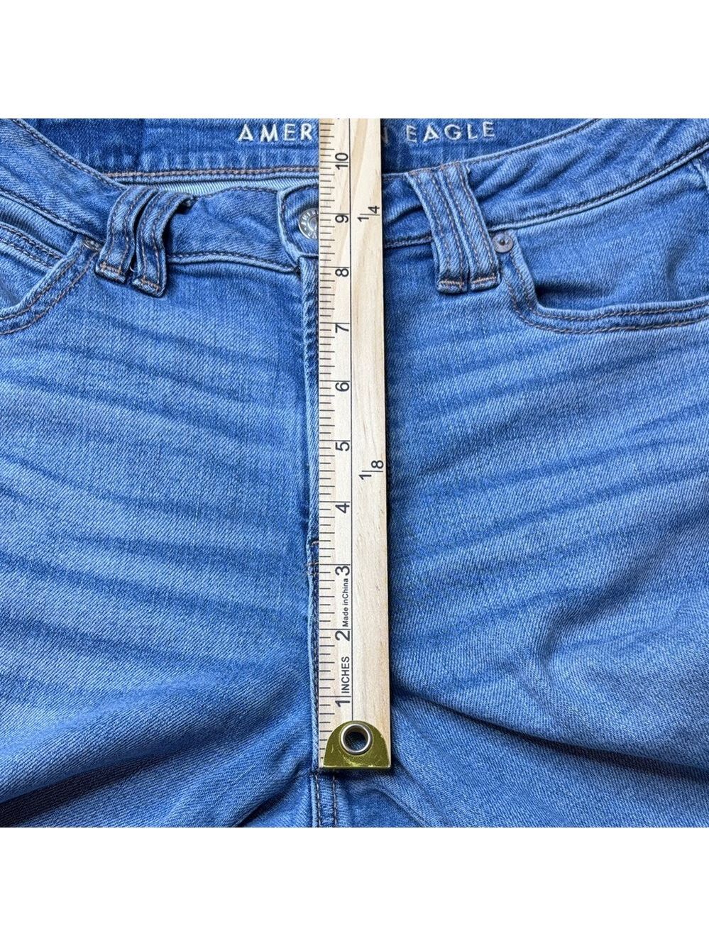 Women’s American Eagle Super High Rise Baggy Wide Leg Cargo Jeans Size 0 - Picture 11 of 13